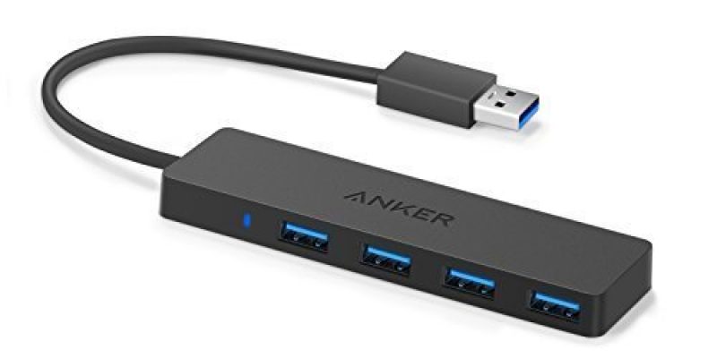 Anker 4-Port USB 3.0 Ultra Slim Data Hub for Macbook, Mac Pro / mini, iMac, Surface Pro, XPS, Notebook PC, USB Flash Drives, Mobile HDD, and More