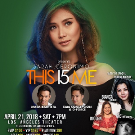 Sarah Geronimo This I5 Me U.S. Tour 2018 Los Angeles April 21, 2018